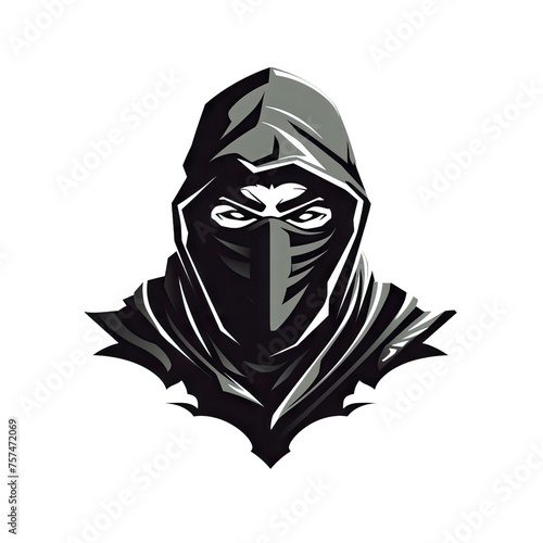 black ninja logo illustration