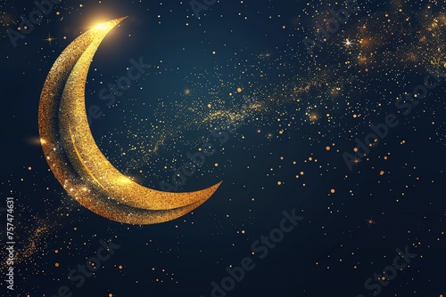 The ramadan theme features a crescent moon studded with stars