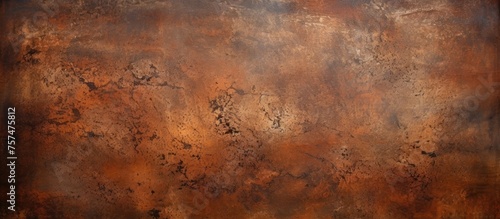 A detailed closeup of a rusty metal wall texture resembling a pattern similar to hardwood flooring in shades of brown and amber
