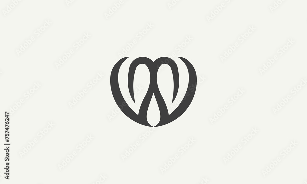 initials MW leaf monogram simple logo design vector illustration initials MW leaf monogram simple logo design vector illustration