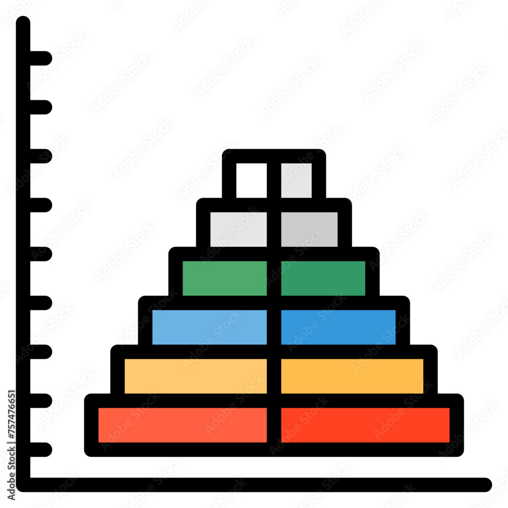Population Pyramid Icon Element For Design Population Pyramid Icon Element For Design