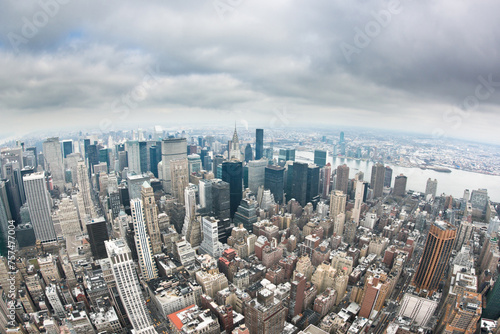 360° Big Apple: Fisheye Panoramic View of New York City in 4K Ultra HD
