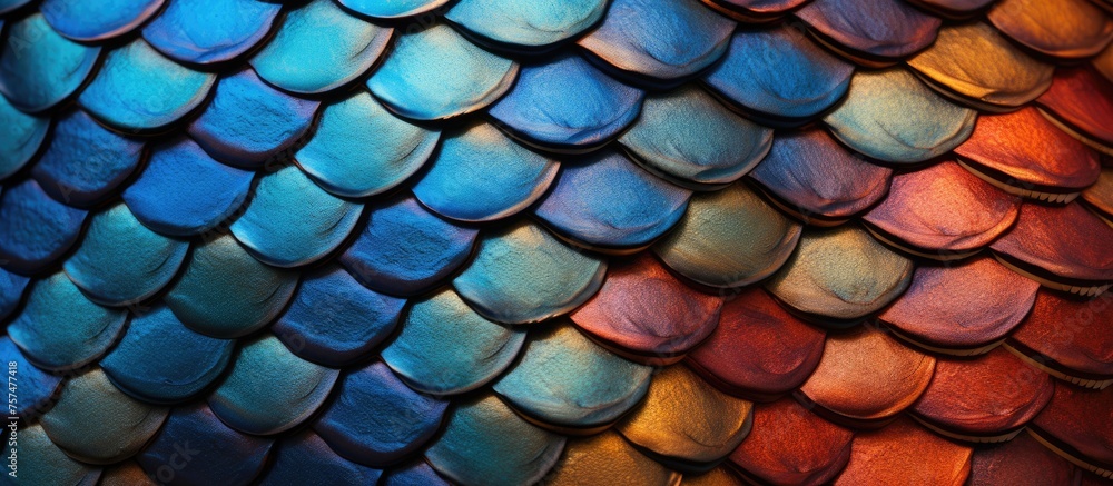 A detailed closeup of a dragons colorful scales resembles a mesmerizing pattern of electric blue circles, creating a symmetrical mesh on a road surface A detailed closeup of a dragons colorful scales resembles a mesmerizing pattern of electric blue circles, creating a symmetrical mesh on a road surface