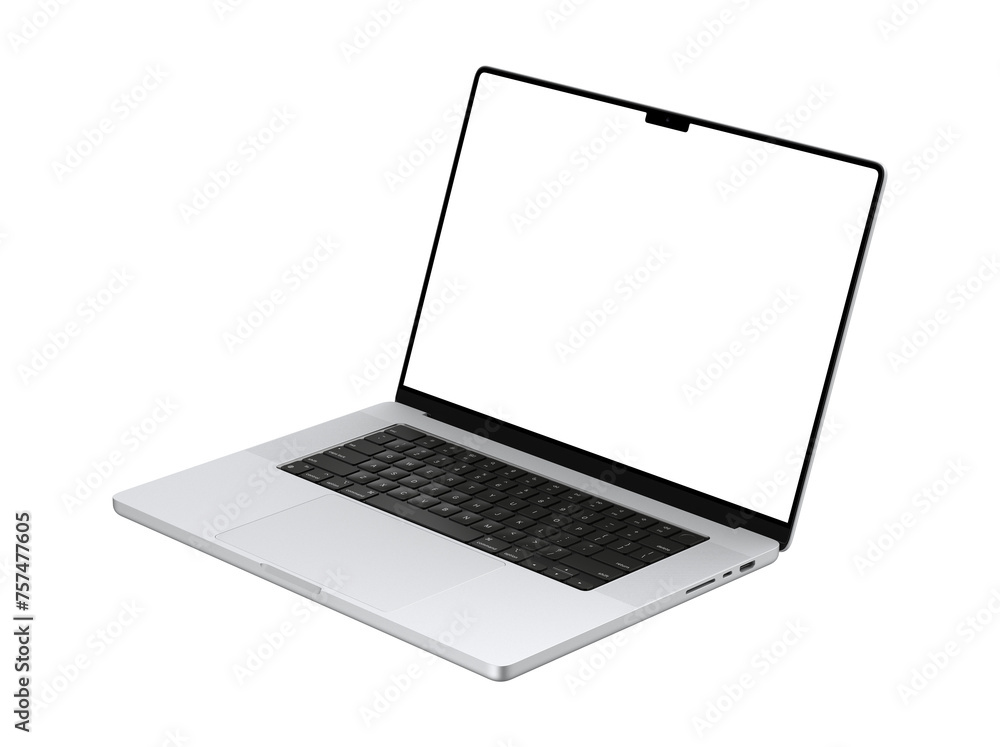 Macbook mockup with transparent screen for inserting images, isolated from background, Silver body. Highly detailed Macbook mockup with transparent screen for inserting images, isolated from background, Silver body. Highly detailed