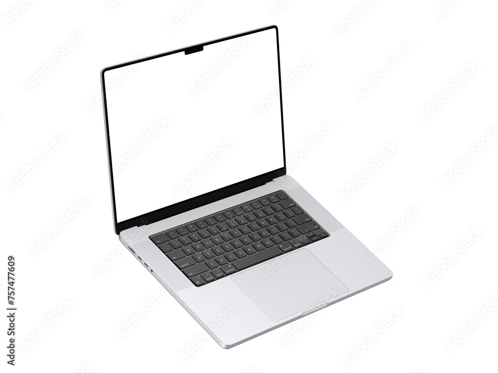 Laptop mockup with transparent screen for inserting images, isolated from background, Silver body. Highly detailed Laptop mockup with transparent screen for inserting images, isolated from background, Silver body. Highly detailed