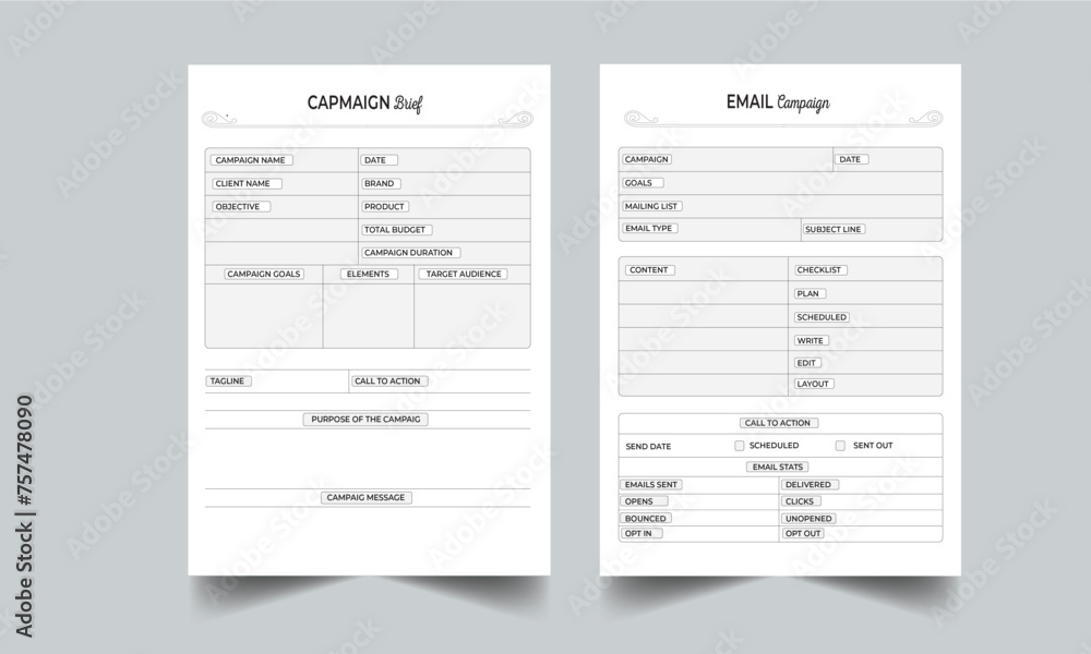 Obraz premium CAMPAIGN Brief & EMAIL Campaign Planner Template