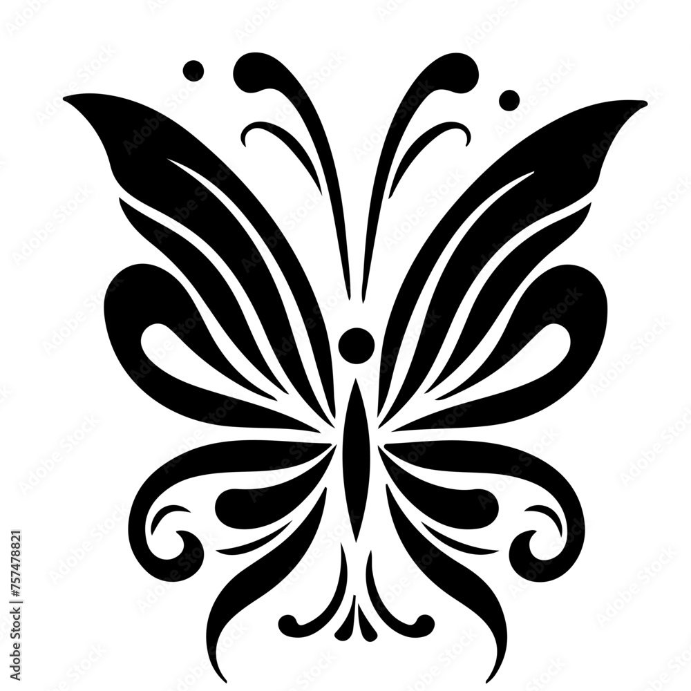 black and white butterfly tattoo