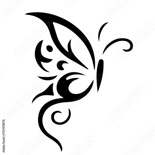 Fototapeta Naklejka Na Ścianę i Meble -  black and white butterfly tattoo