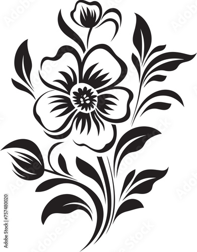 Timeless Beauty Classic Vector Black Logo Icon with Blooming Flowers Bloom Beyond Borders Global Blooming Flower Vector Black Logo Design
