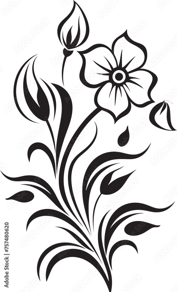 Petals of Perfection Exquisite Flower Vector Black Logo Design Floral Fusion Dynamic Blooms in Vector Black Logo Icon