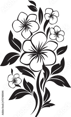 Blooming Bouquet Beautiful Blooms in Vector Black Logo Design Floral Fusion Merging Blooms in Vector Black Logo Icon