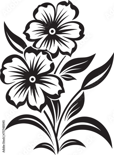 Petals in Bloom Blossoming Flower Vector Black Logo Design Natures Symphony Harmonious Blooms in Vector Black Logo Icon
