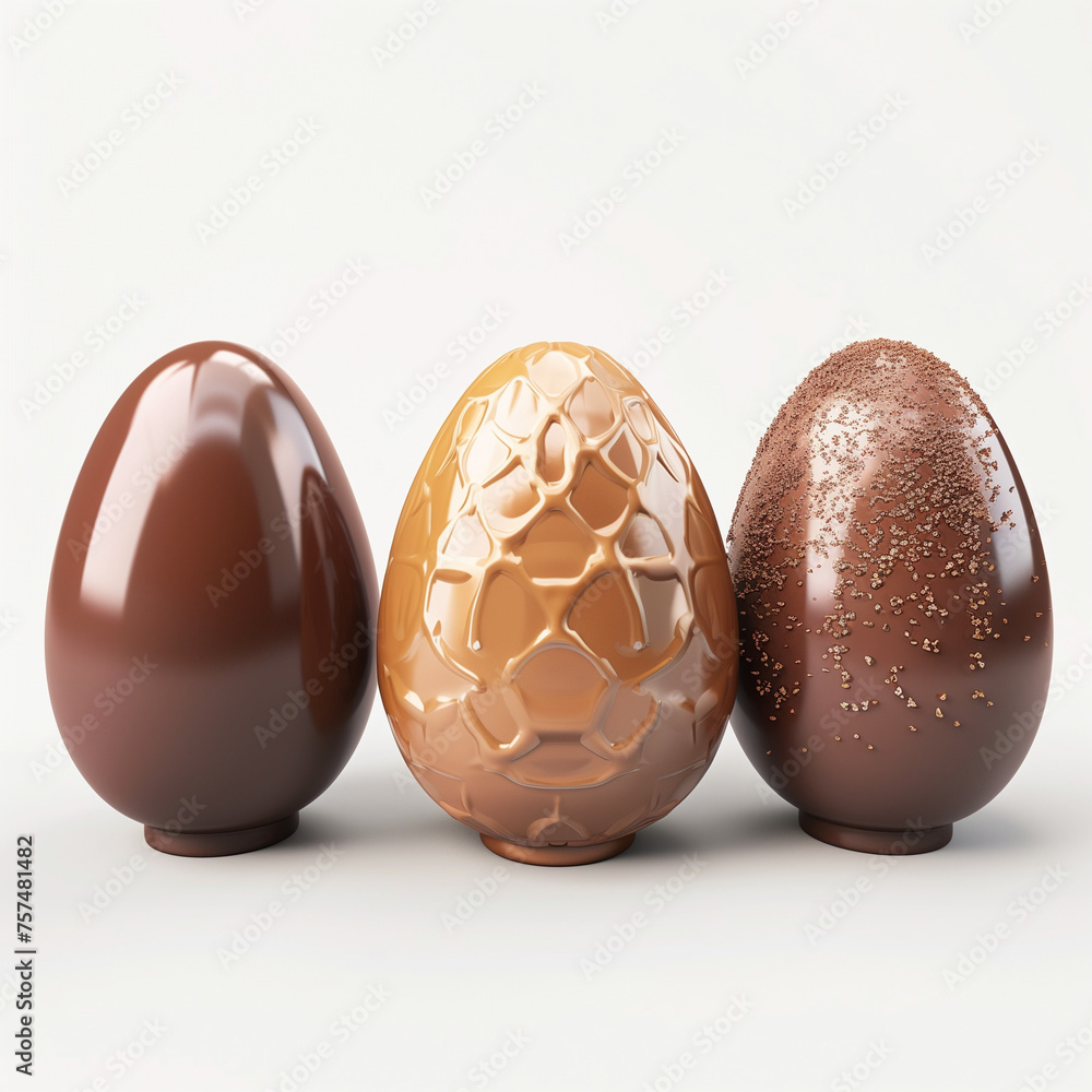 chocolate easter eggs in various sizes, decoration and color chocolate easter eggs in various sizes, decoration and color