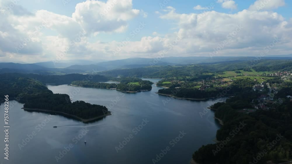 Beautiful Landscape Lake Solina Mountains Bieszczady Aerial View Poland Beautiful Landscape Lake Solina Mountains Bieszczady Aerial View Poland