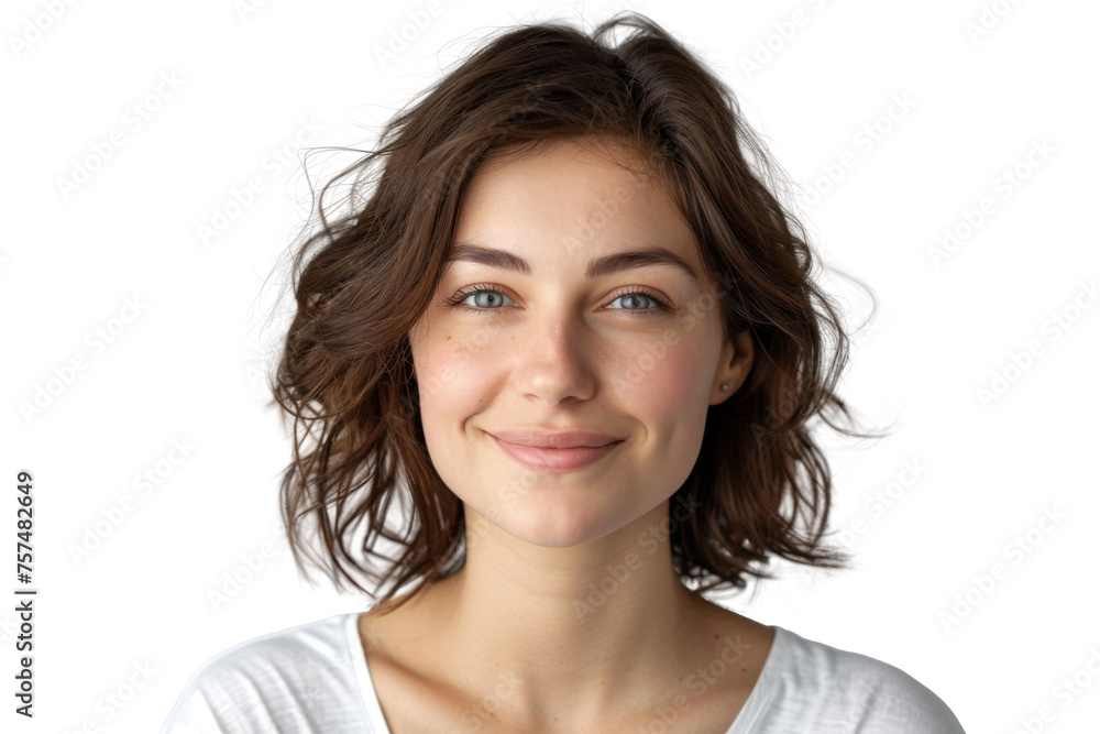 Studio portrait of a beautiful young woman with an attractive smile wearing casual outfits looking at camera, isolated on transparent png background. Studio portrait of a beautiful young woman with an attractive smile wearing casual outfits looking at camera, isolated on transparent png background.