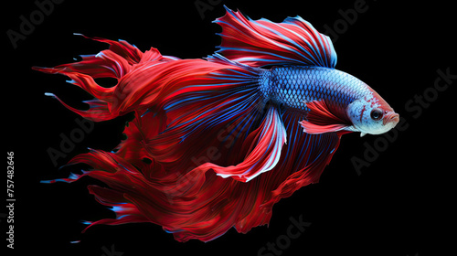 Betta fish Isolated on black background