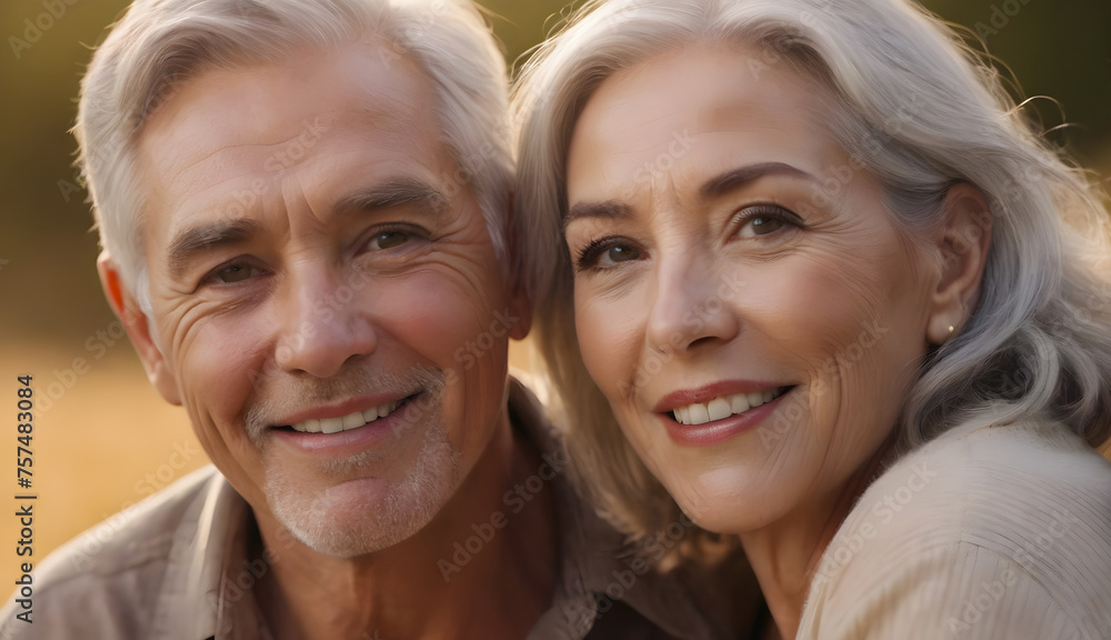 Happy Elderly seniors couple in love close-up image Happy Elderly seniors couple in love close-up image