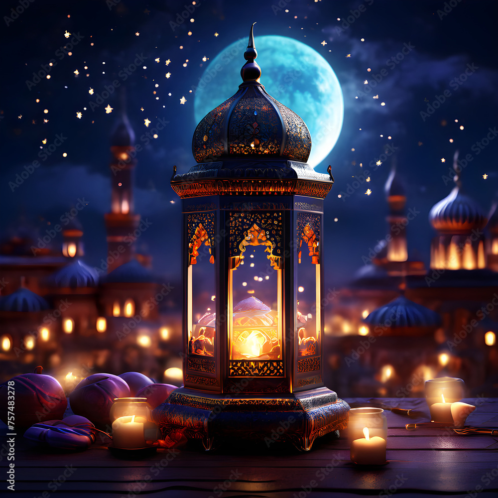 The blessed month of the year Ramadan, ramzam Mubarak, view of old city The blessed month of the year Ramadan, ramzam Mubarak, view of old city