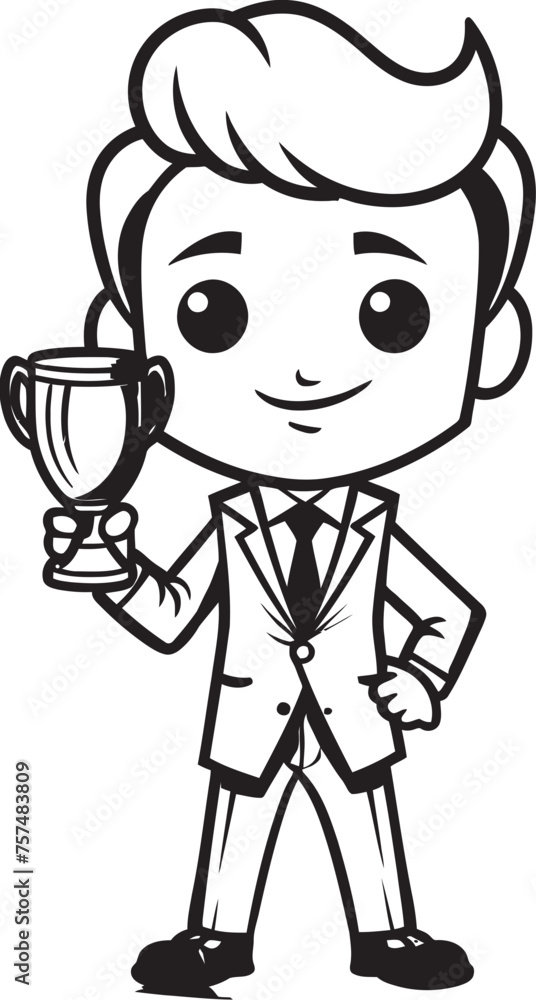Triumphant Emblem Businessman with Trophy Vector Black Logo Design Success Recognition Trophy Holding Businessman Vector Black Logo Icon Triumphant Emblem Businessman with Trophy Vector Black Logo Design Success Recognition Trophy Holding Businessman Vector Black Logo Icon
