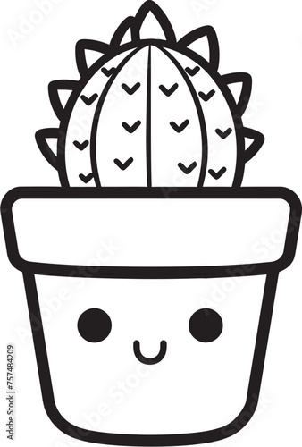 Spiky Sophistication Cactus Pot Vector Emblem Prickly Panache Cactus Pot Black Logo