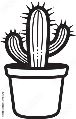 Prickly Panache Cactus Pot Vector Black Logo Design Southwest Sophistication Cactus Pot Vector Black Logo Icon