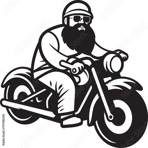 Cycling Crusade Cartoon Man Riding Bike Black Logo Symbol Bicycle Bonanza Cartoon Man on Bike Vector Emblem Design