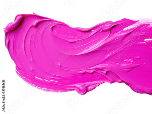 pink paint stroke isolated on transparent background, transparency image, removed background