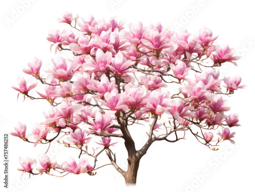 magnolia tree isolated on transparent background  transparency image  removed background