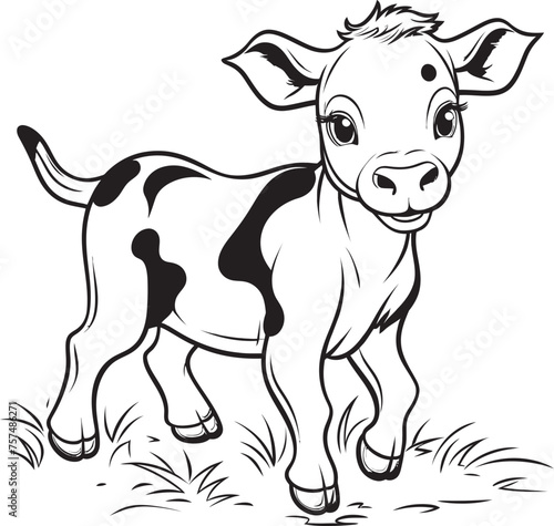 Coloring Adventure Cartoon Cow Page Vector Icon Moo tiful Moments Cartoon Cow Logo Icon