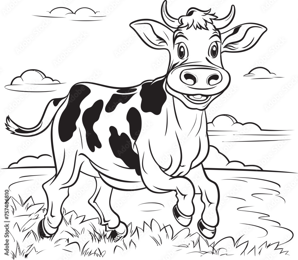 Colorful Creations Cartoon Cow Logo Design Moo tastic Moments Cow Vector Emblem