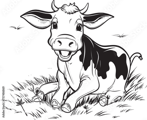 Coloring Wonderland Cow Emblem Design Coloring Bonanza Page Icon