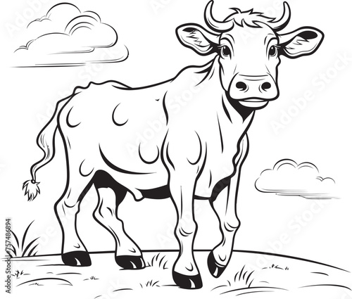 Moo Masterpiece Page Design Happy Hooves Cow Vector Icon