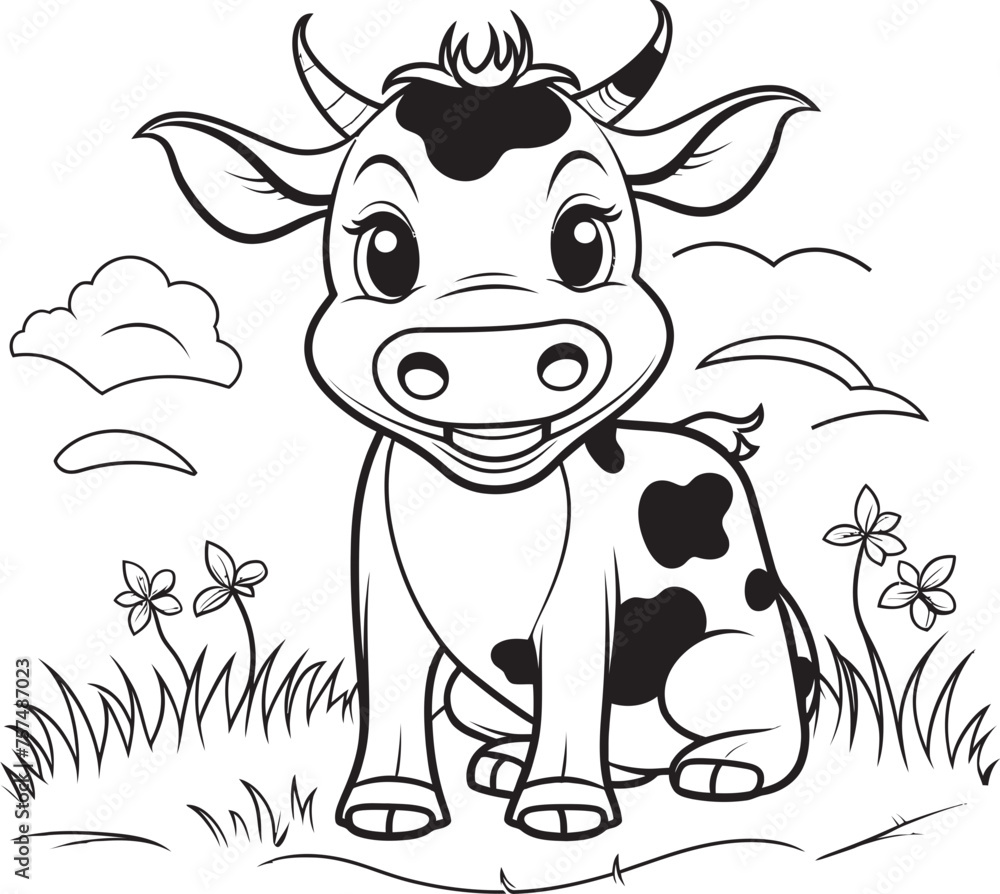 Coloring Carnival Cartoon Cow Page Logo Cheerful Charms Cartoon Cow Vector Emblem Design Coloring Carnival Cartoon Cow Page Logo Cheerful Charms Cartoon Cow Vector Emblem Design