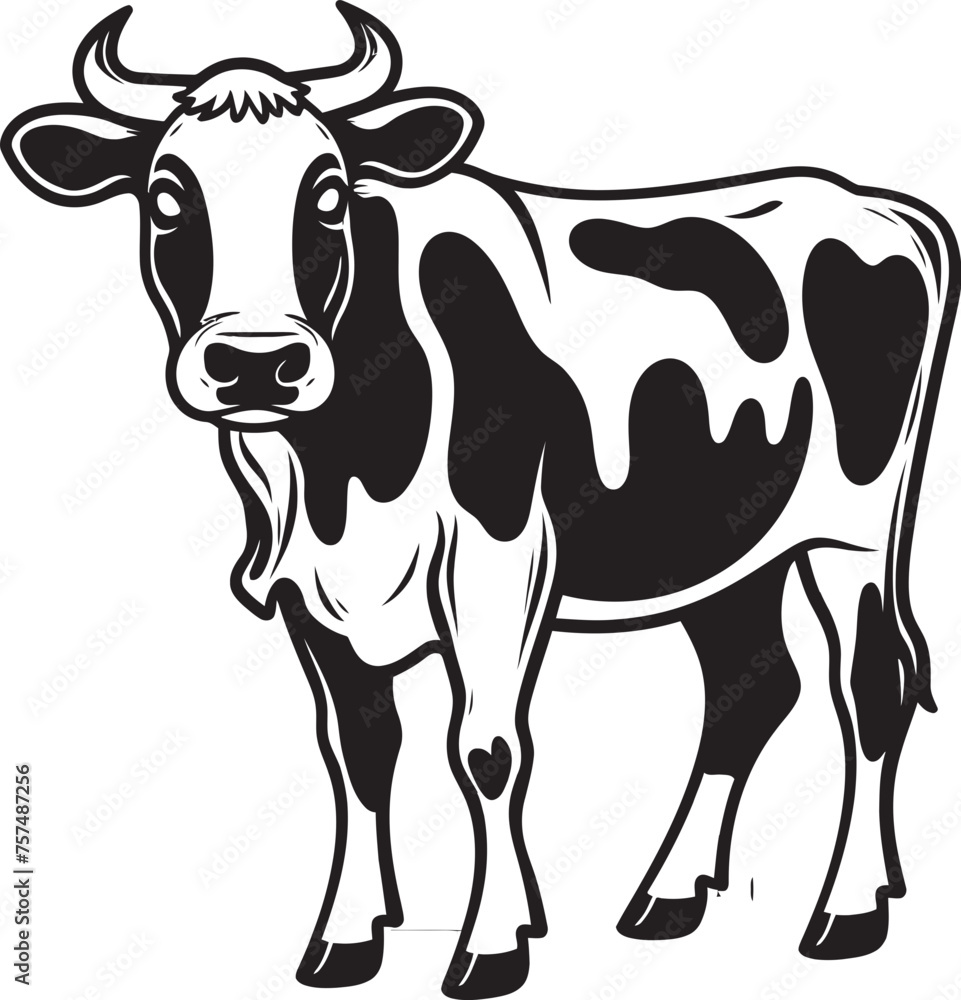 Playful Pals Cartoon Cow Coloring Icon Design Cartoon Cow Capers Coloring Page Black Logo