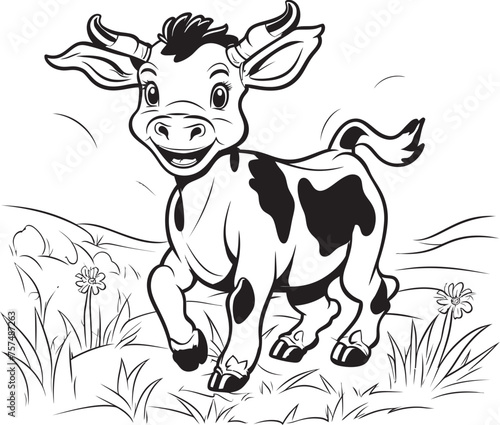 Coloring Capers Cartoon Cow Logo Design Moo tiful Moments Cartoon Cow Vector Emblem