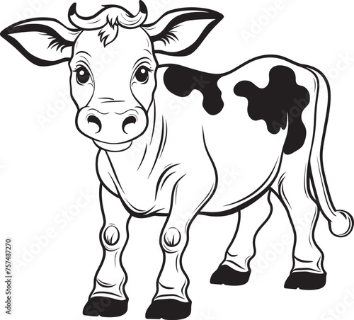 Moo tiful Moments Cartoon Cow Vector Emblem Whimsical Whinnies Cartoon Cow Black Page Logo