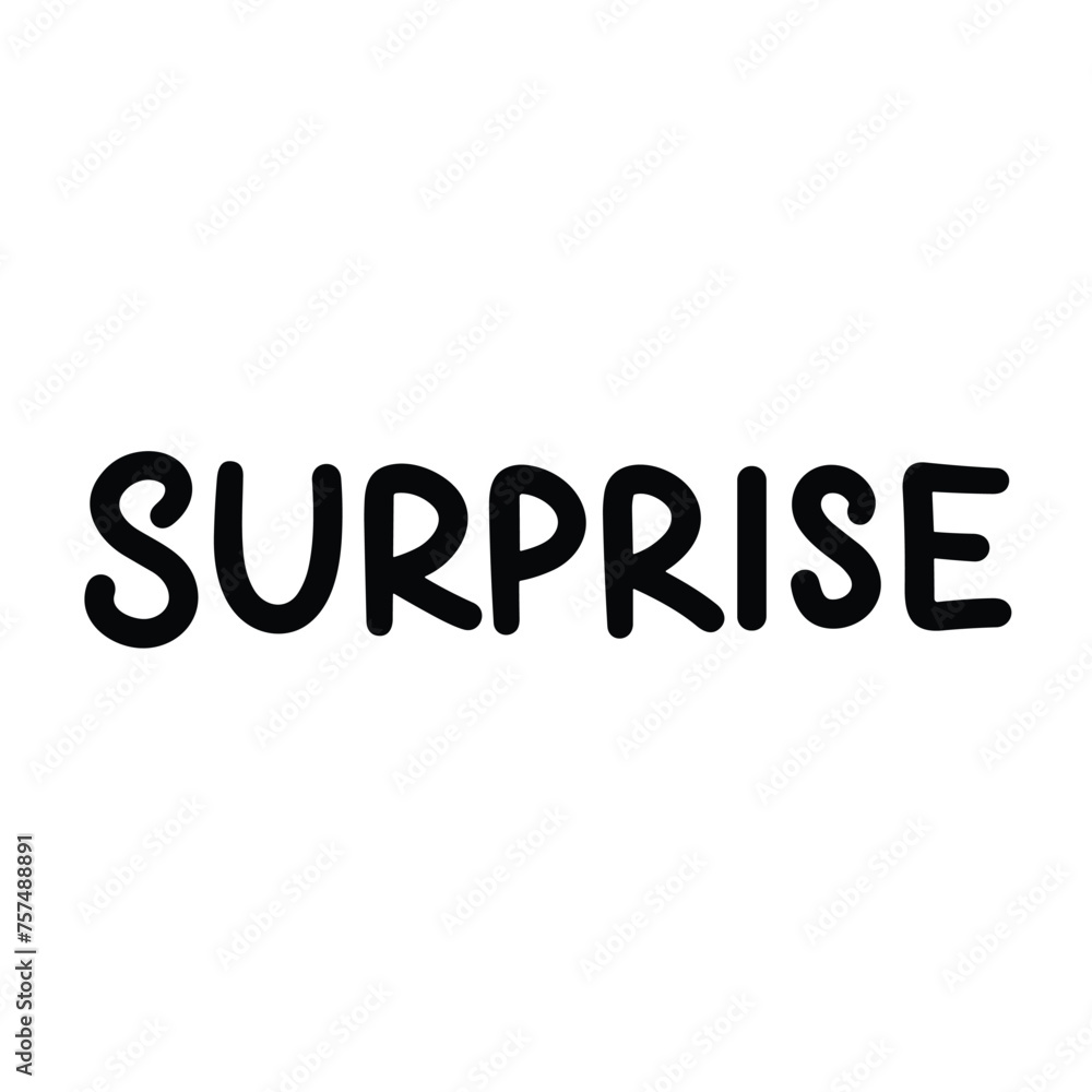 Surprise Text Banner isolated on transparent background. Hand drawn vector art.