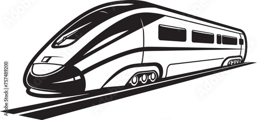 Velocity Voyager Dynamic Vector Icon of Bullet Train Turbo Transit Streamlined Black Logo of Speedy Train