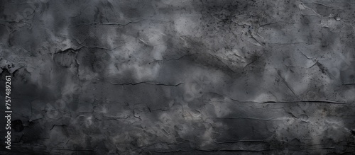 A close up of a monochrome black wall featuring a grey texture resembling cumulus clouds in a natural landscape. The skys darkness captured in monochrome photography photo