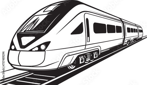 Express Zoom Sleek Icon Design of Bullet Train Velocity Voyager Vector Emblem for High Speed Train