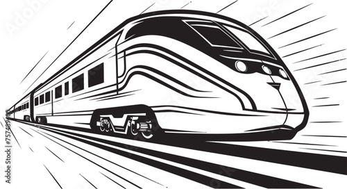 Fleet Flash Dynamic Black Logo Design of High Speed Bullet Train Swift Streamline Sleek Icon for Bullet Train