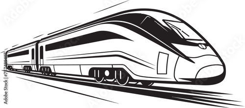Swift Streamline Sleek Icon for Bullet Train Turbo Transit Streamlined Vector Emblem of Speedy Train