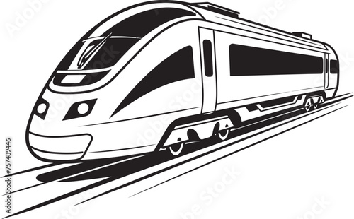Turbo Transit Dynamic Emblematic Design of Bullet Train Rapid Rail Sleek Black Logo with High Speed Bullet Train