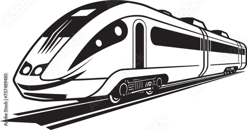 Velocity Vanguard Sleek Icon Design of High Speed Bullet Train Express Zoom Streamlined Vector Emblem for Speedy Train