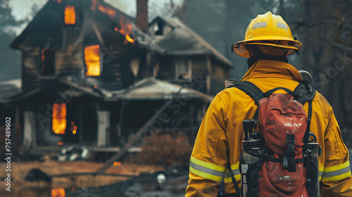 A Fire Inspector Investigating fires and determining the cause, origin, and extent of damage for insurance purposes or legal proceedings photo