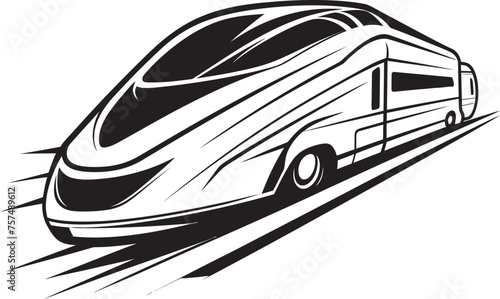 Sonic Surge Iconic Vector Emblem of Bullet Train Velocity Vanguard Dynamic Black Logo Design for High Speed Bullet Train