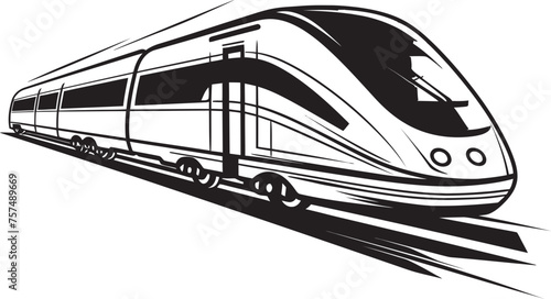 Fleet Force Emblem Design of Bullet Train Rapid Ripple Black Logo with High Speed Train