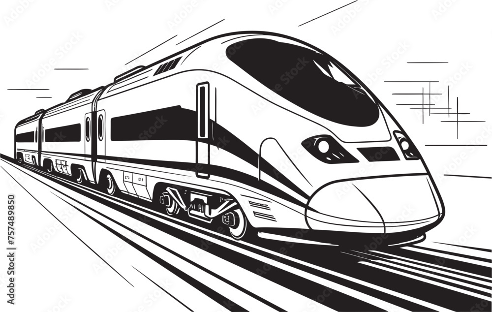 Speedy Sleek Emblem Design of Bullet Train Rapid Runner Black Logo with High Speed Train