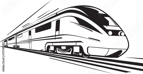 Express Edge Emblem Design of Bullet Train Speedy Shuttle Black Logo with High Speed Train