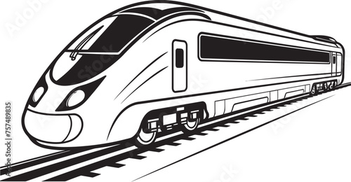 Velocity Verve Emblem of High Speed Bullet Train Turbo Trailblazer Black Logo Design with Bullet Train